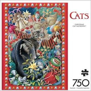 Buffalo Games - Christmas Cat -Tastrophy - 750 Piece Jigsaw Puzzle For voksne, der udfordrer puslespil perfekt til spilaftener - 750 stykke f?rdi