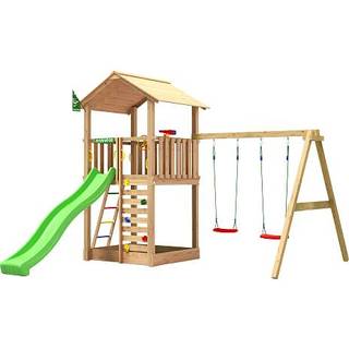 Jungle Gym Sierra legetårn komplet inkl. gyngemodul og gul rutschebane 804-291SXGU