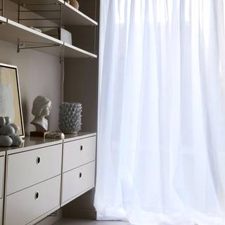 Mimou Grace Gardin Dobbelt Bredde 290x290 Cm Kridhvidt - Gardinlængder Polyester Chalk White - WI2305