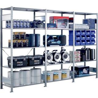 Startsektion Boltless lagerreol, rygkryds 2000x750x300 150 kg/hylde