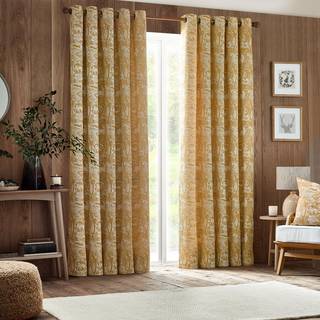 Furn Furn Ochre Winter Woods Chenille Eyelet Curtains