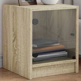 Sengebord Med Glaslåger 35X37X42 Cm - 2 / Sonoma-eg