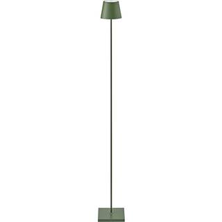 LED-gulvlampe Nuindie IP54 120 cm rund USB-C gran grøn