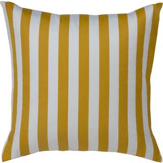 Pudebetræk 60x63 cm - Blødt bomuldssatin - Nordic Stripe - Gult og hvidt