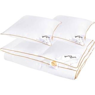 Dobbeltdynesæt 240x220 cm med gåsedun - 1 Kingsize helårsdyne & 2 puder - Borg Living gåsedun dyne og pudesæt