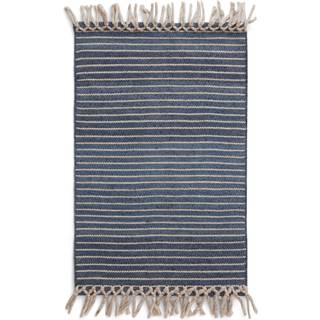 Formgatan Bold Fringe Tæppe 140x200 Cm - Plasttæpper Genanvendt Pet Dusty Blue - FG 7302