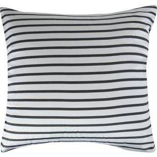 Pudebetræk 60x63 cm - Narrow lines black - 2 i 1 design - 100% Bomuldssatin
