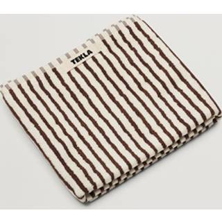Tekla - Terry håndklæde kodiak stripes håndklæde 50x90cm - Håndklæder og badehåndklæder - Brun,Hvid