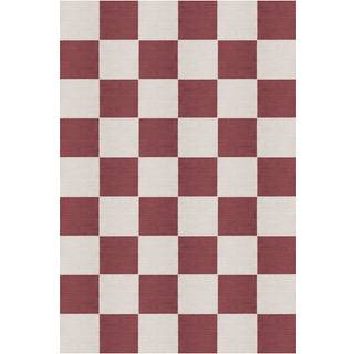 Layered Chess uldtæppe Burgundy, 140x200 cm