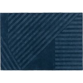 NJRD Levels uldtæppe stripes blå 170x240 cm