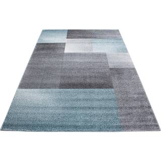 Lucca Kortluvet tæppe Ternet - Blå - 200x290