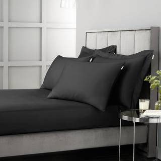 Bianca Bianca Set of 2 Black 400 Thread Count 100% Cotton Sateen Pillowcases