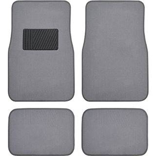 BDK Premium 4pc S?t med t?ppebilgulvm?tter med vinylsikkerhedsh?lpude til biltruck SUV Coupe Sedan Light Grey (MT-100-LG)