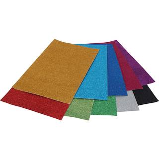 Glimmerkarton A4 - 10 ark, 250 g, varierende farver