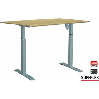 Sun-Flex EasyDesk Adapt 1 hæve-sænkebord 140x80cm birk med sølv stel