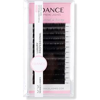 TDANCE Premium D Curl 0,18 mm tykkelse Semi-permanent individuelle jenvippeforlngelser Silke Classic-vipper Professionel salonbrug Blandet 10-1