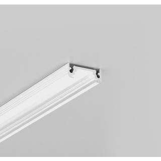 1m aluprofil SURFACE10 BC/UX - Hvid lakeret, påbygning, LED skinne