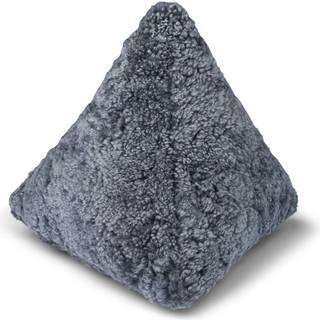 Lammeskindspude | Hematite | Korthåret | 35x35x35 cm
