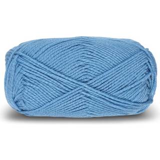 Dale LERKE 8160 Isblå Indhold: 53% merinould, 47% egyptisk bomuld Vægt/længde: 50 g = ca 115 meter Anbefalede pinde: 4 mm Strikkefasthed: 10 cm = 22 m Vask: Uldvask 30 °C / Brug vaskemiddel til uld/silke / Brug ikke skyllemiddel / Tørres fladt.