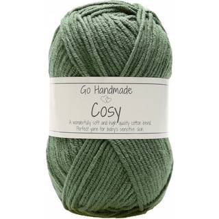 Go Handmade Cosy 17460 Hunting green Indhold: 60% Bomuld, 40% akryl Vægt/længde: 50 g = 100 meter Anbefaledepinde:4 mm Strikkefasthed: 10 cm = 24 m Maskinvask 40°C / Må ikke tørretumbles.
