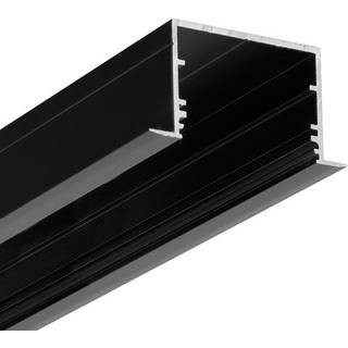 1m aluprofil VARIO30-07 ACDE-9/U9 - Sort anodiseret, indbygget, LED skinne