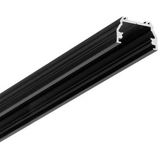 1m aluprofil UNI12 BCD/U - Sort anodiseret, påbygning, LED skinne