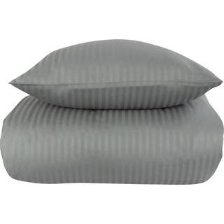 Sengetøj i 100% Bomuldssatin - King Size sengesæt 240x220 cm - Lysegråt ensfarvet sengelinned - Borg Living