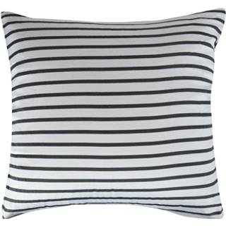 Pudebetræk 60x63 cm - Narrow lines black - 2 i 1 design - 100% Bomuldssatin