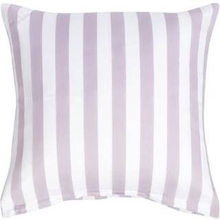Pudebetræk 60x63 cm - Blødt bomuldssatin - Nordic Stripe - Lavendel og hvidt