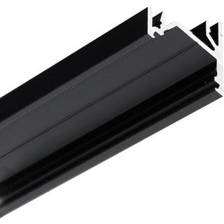 2m aluprofil CORNER12.V2 EF/U - Sort anodiseret, hjørne, LED skinne