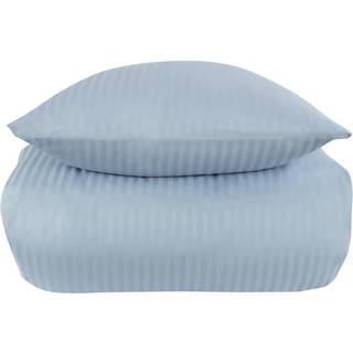 Sengetøj i 100% Bomuldssatin - King Size sengesæt 240x220 cm - Lyseblåt ensfarvet sengelinned - Borg Living
