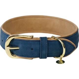 Kentucky Dog Collar Vegan Leather - Navy/Beige - S 42 cm