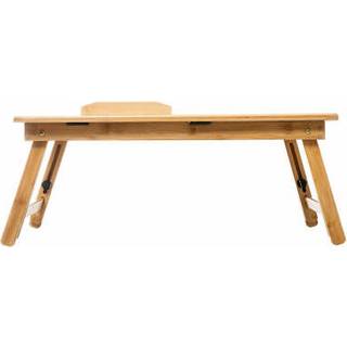 Sengebakke af bambus med tabletholder - Natur - 33,5cm x 53,5cm x 21,5cm - Adeline