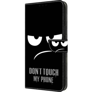 Samsung Galaxy A05s Læder Flip Cover m. Pung & Ståfunktion - "Don&#39;t Touch My Phone"