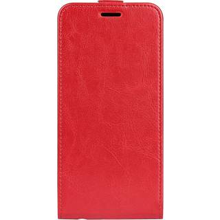 iPhone 15 Pro Vertikalt Læder Flip Cover m. Kortholder - Rød