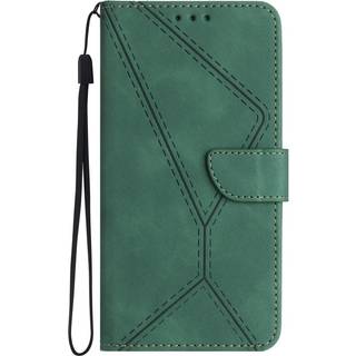 Realme 11 5G Mønstret Læder Flip Cover m. Pung & Strop - Grøn