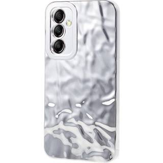 Samsung Galaxy A24 Skinnende Fleksibel Plastik Bagside Cover - Bølget Design - Sølv