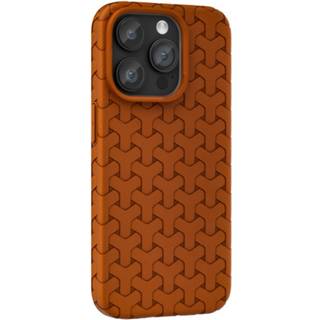 iPhone 15 Fleksibelt Plastik Cover - Flettet Tekstur - Brun