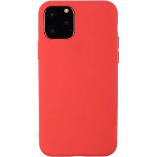 iPhone 15 Pro Mat Fleksibel Plastik Bagside Cover - Rød