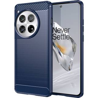 OnePlus 12 Brushed Carbon Bagside Cover - Blå
