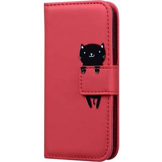 Google Pixel 8 Flip Cover m. Kortholder / Ståfunktion / Strop - Rød (Kat)