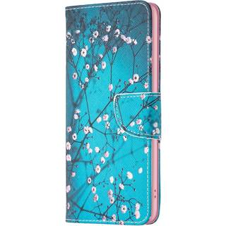 Nokia X30 Læder Flip Cover m. Pung & Print - Træ med Blomster