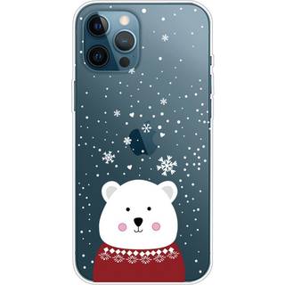 iPhone 14 Pro Max Fleksibelt Plast Jule Cover - Julebjørn