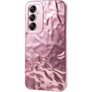 Samsung Galaxy A24 Skinnende Fleksibel Plastik Cover - Bølget Design - Rose Gold
