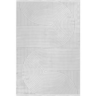 Style Kortluvet tæppe Ensfarvet - Sølv - 200x290
