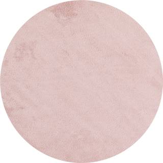 Sky Rund Kortluvet tæppe Ensfarvet - Rosa - 120x120 (Rund)