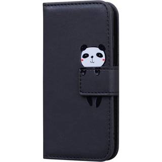 iPhone 15 Pro Flip Cover m. Strop / Ståfunktion / Kortholder - Sort (Panda)