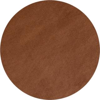 Sky Rund Kortluvet tæppe Ensfarvet - Brun - 120x120 (Rund)