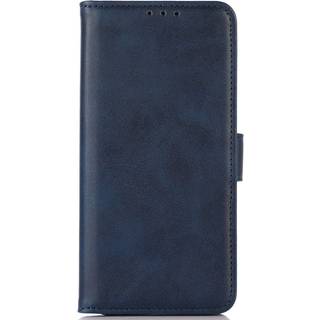 iPhone 14 Kunst Læder Flip Cover m. Kortholder - Blå