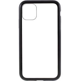 iPhone 11 Pro Max Magnetisk Metalramme m. Glas Bagside - Sort